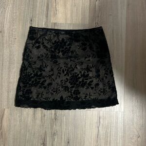 Black lace skirt with nude underlining